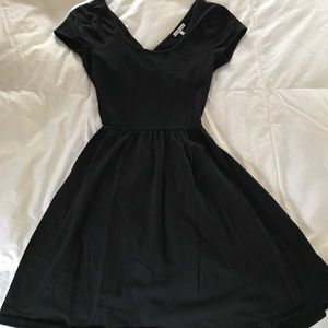 black dress with crisscross back